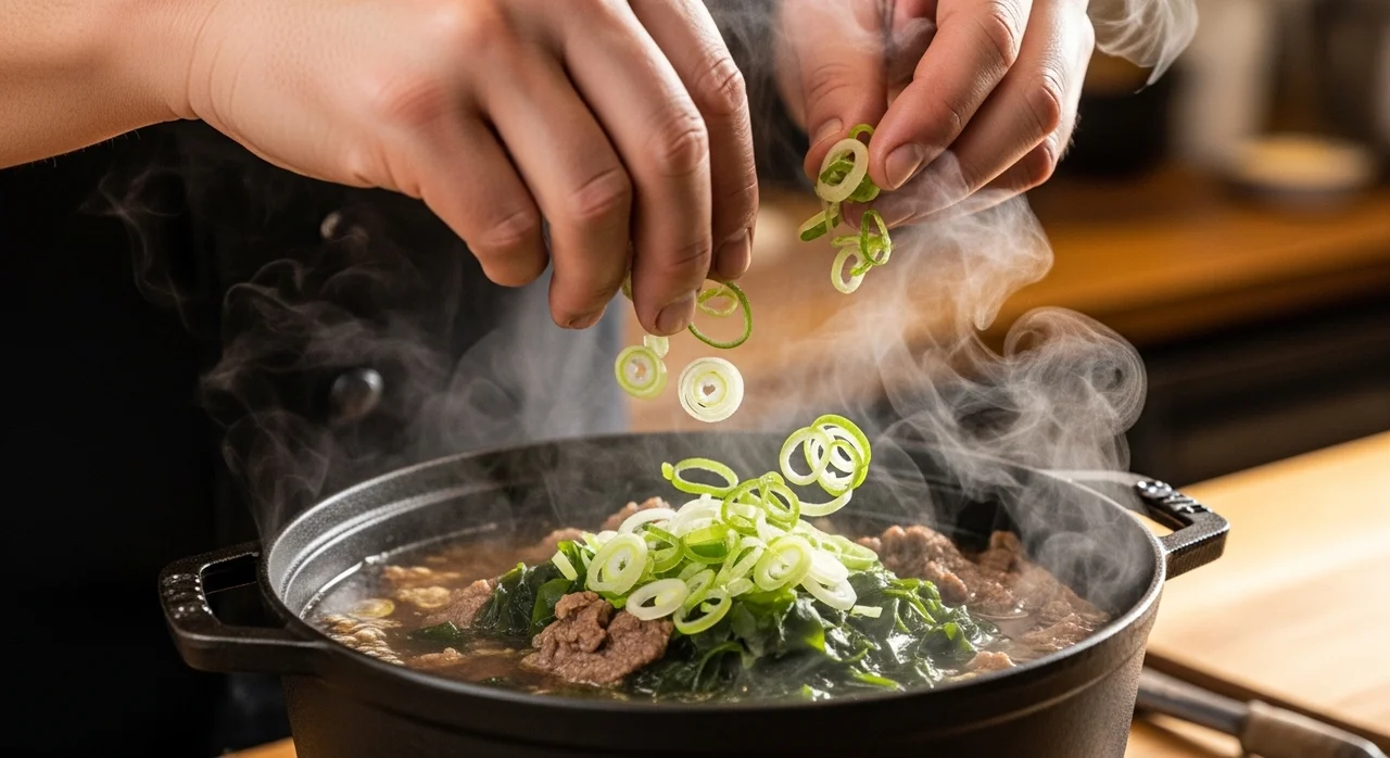 실패 없는 대파 미역국: 황금 비율과 조리 비법