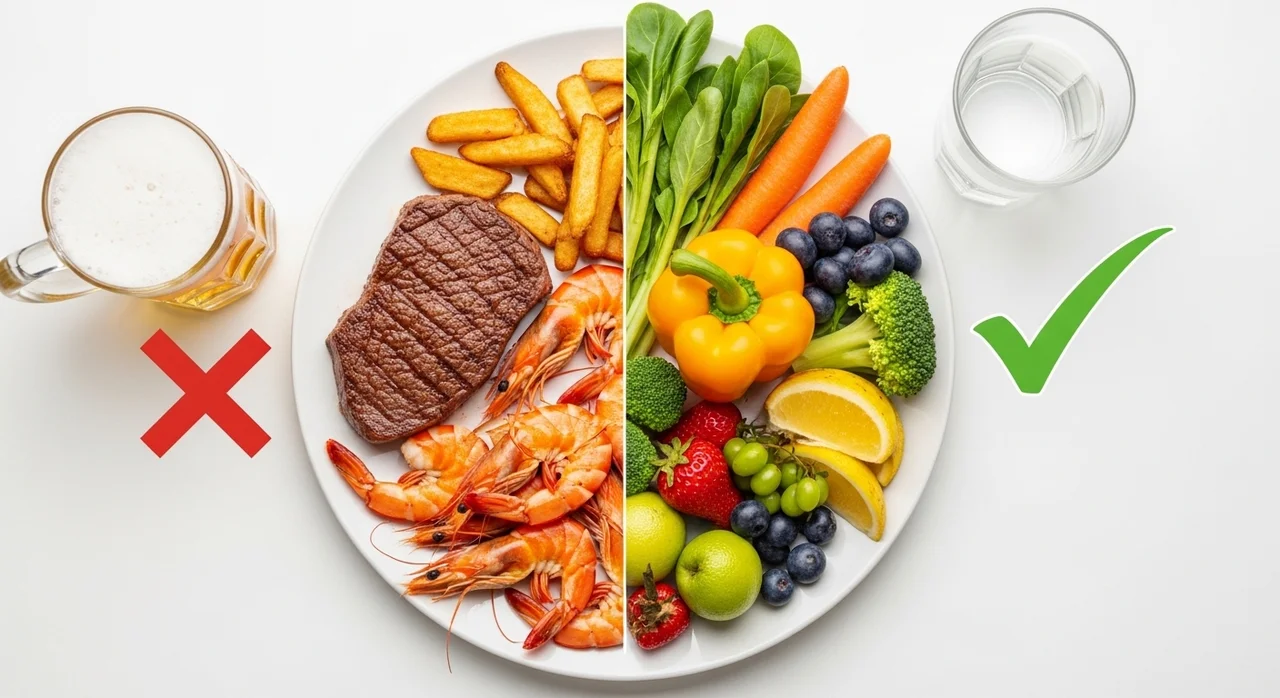 통풍 피해야할 음식 핵심 정리: 퓨린 함량이 높은 식품