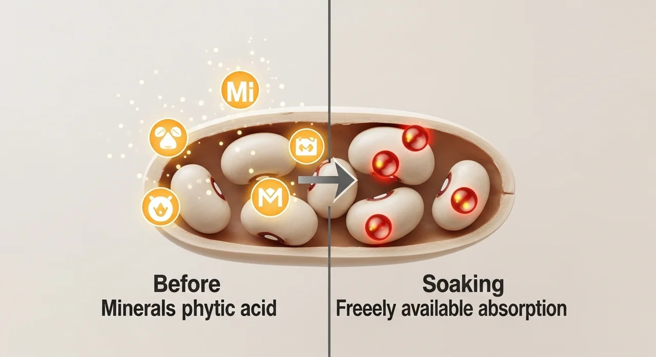 콩 불리면 영양소는 어떻게 변할까? 긍정적/부정적 측면 분석