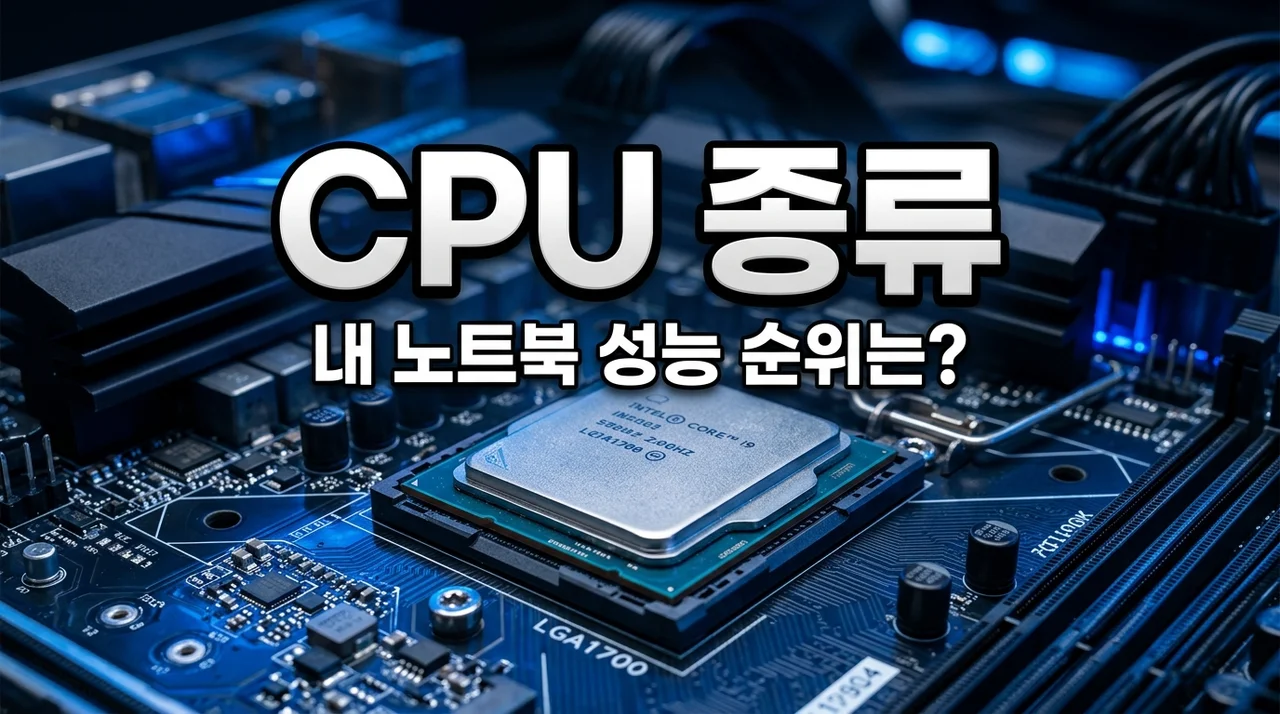 노트북 인텔 CPU 종류 및 성능 순위 완벽 가이드 (2026 최신판)