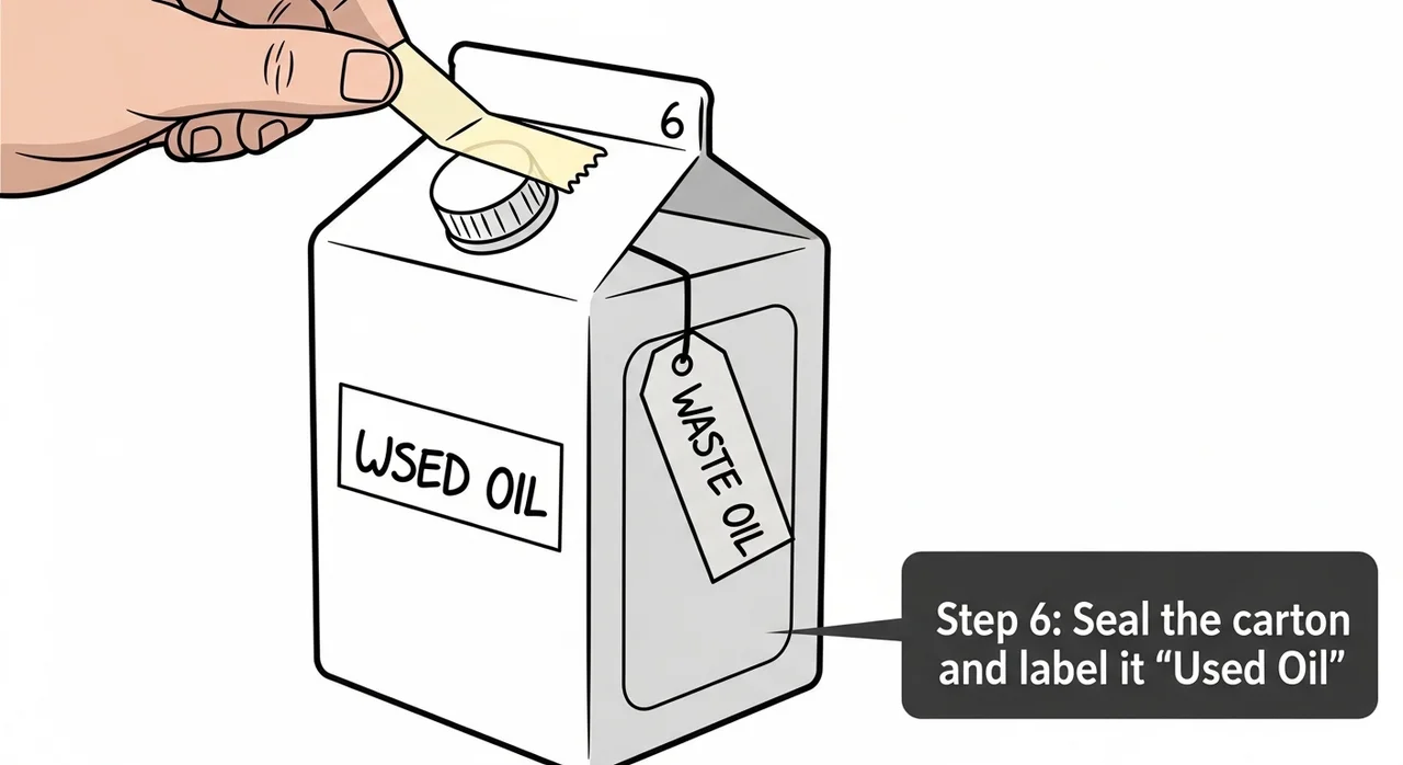 튀김 후 대량의 기름, 우유팩으로 깔끔하게!