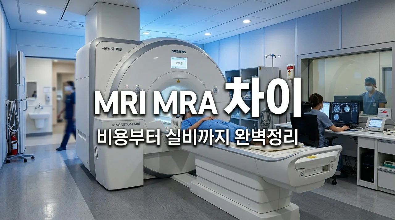MRI MRA 차이 3가지 완벽 정리! 비용부터 실비 보험 적용까지