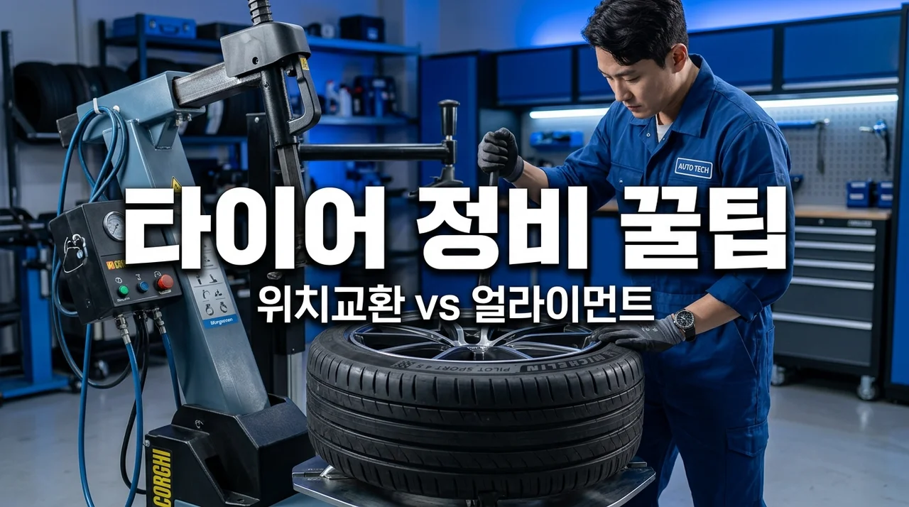 타이어 위치교환할 때 얼라이먼트 필수일까? 비용 아끼는 정비 팁