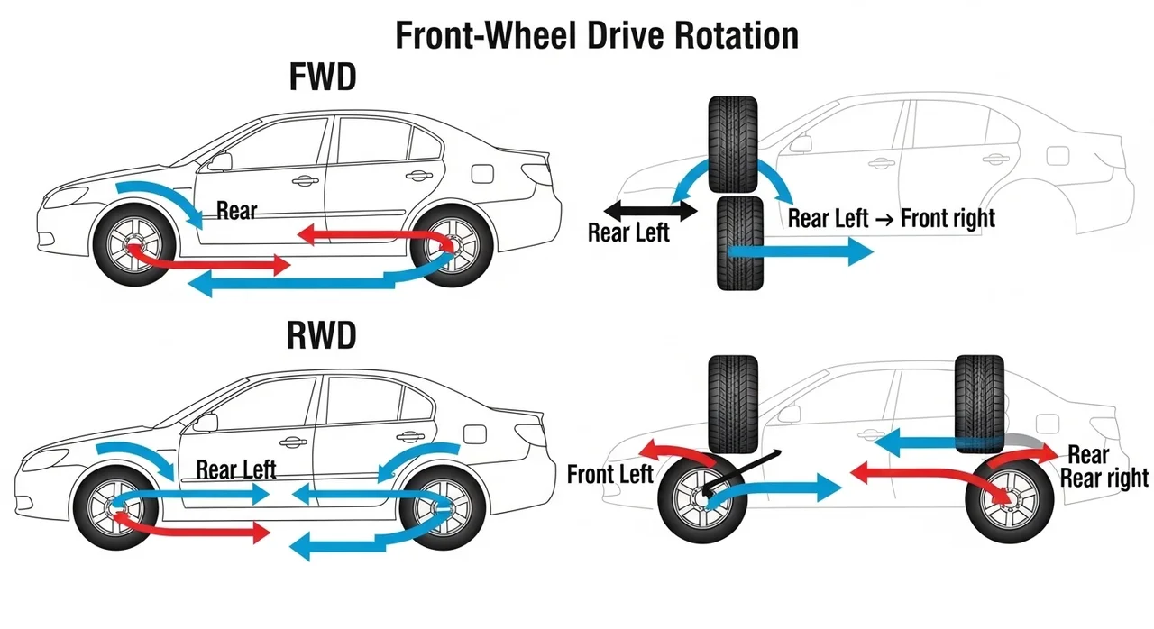 올바른 타이어 위치교환 방법 3단계