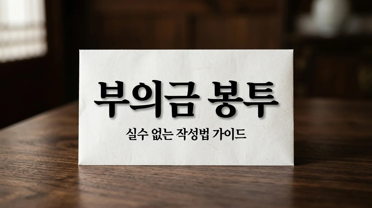 부의금 봉투 쓰는 방법 이름 위치와 적정 금액 완벽 가이드