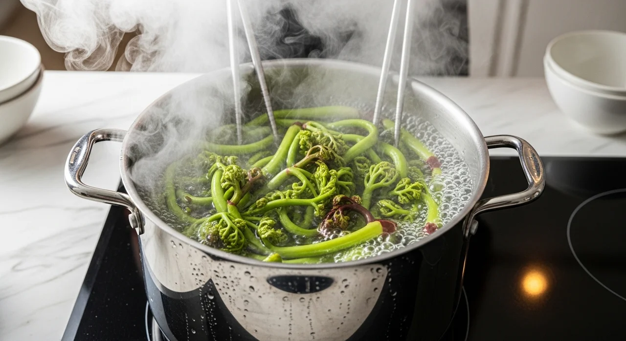 아삭하고 색감이 살아있는 엄나무순 데치기 비법