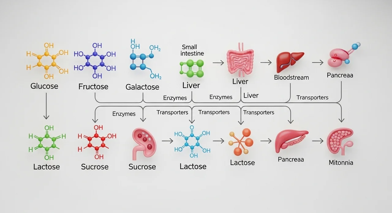 당의 종류에 따른 간의 반응 차이