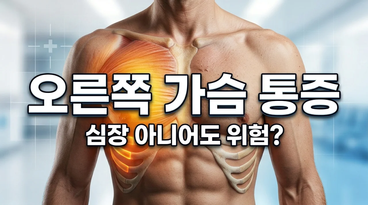 오른쪽 가슴 통증, 심장 아니라고 안심? 원인 5가지와 위험 신호
