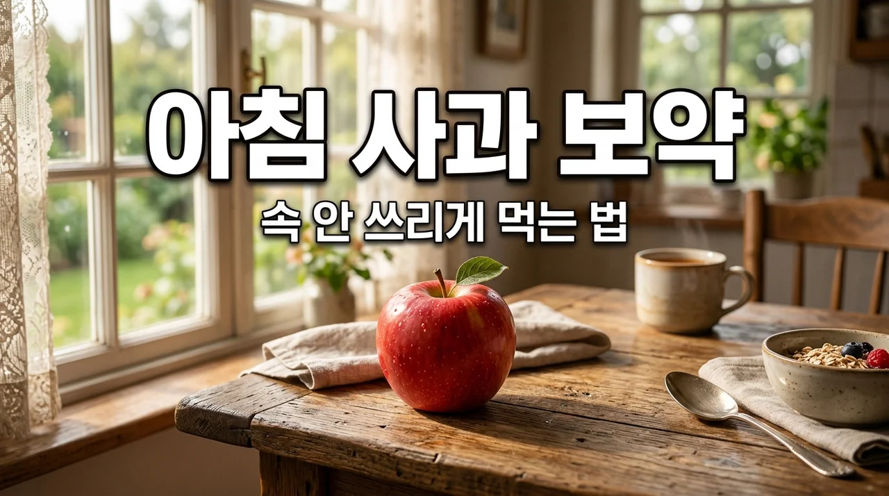 아침 사과 효능 5가지와 속 안 쓰리게 먹는 법! 공복 위장 보호 꿀팁