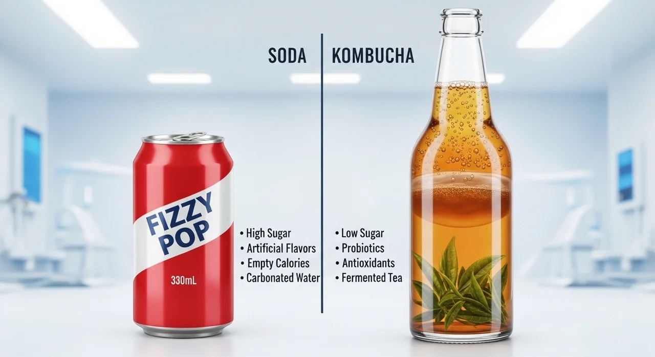 탄산음료 vs 콤부차, 무엇이 다른가요?