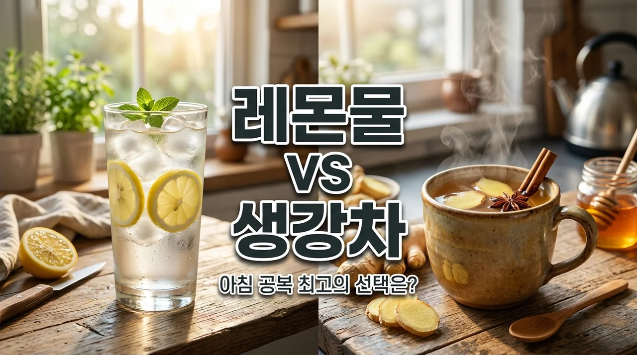 레몬물 VS 생강차, 아침 건강 습관으로 더 좋은 선택은? 효능 부작용 완벽 비교