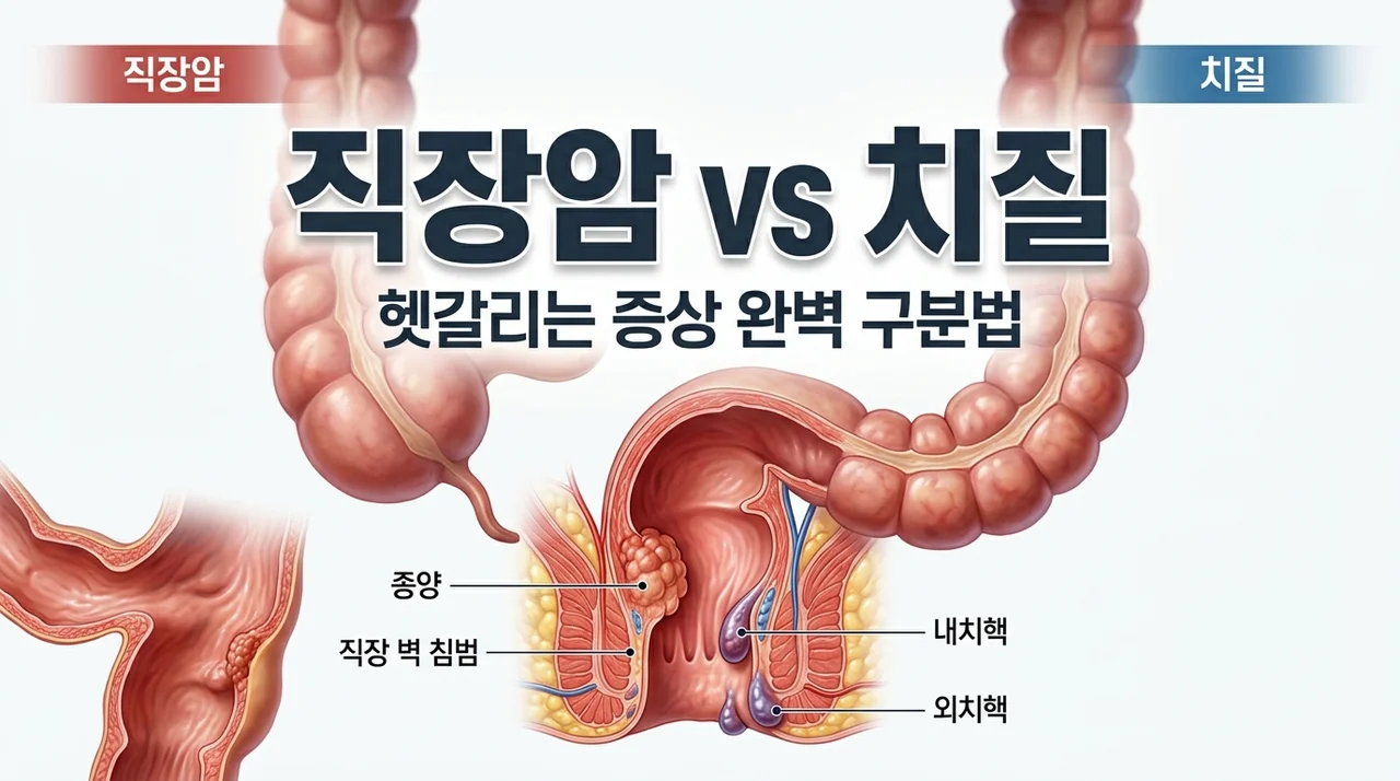 직장암 초기증상 vs 치질 증상, 헷갈릴 때 꼭 확인해야 할 구분 포인트 5가지
