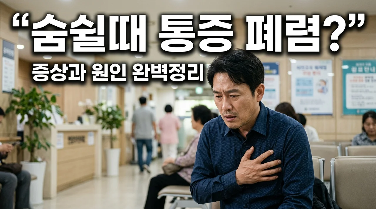 숨 쉴 때 통증 폐렴 증상일까? 가슴 통증 원인과 위험 신호 5가지