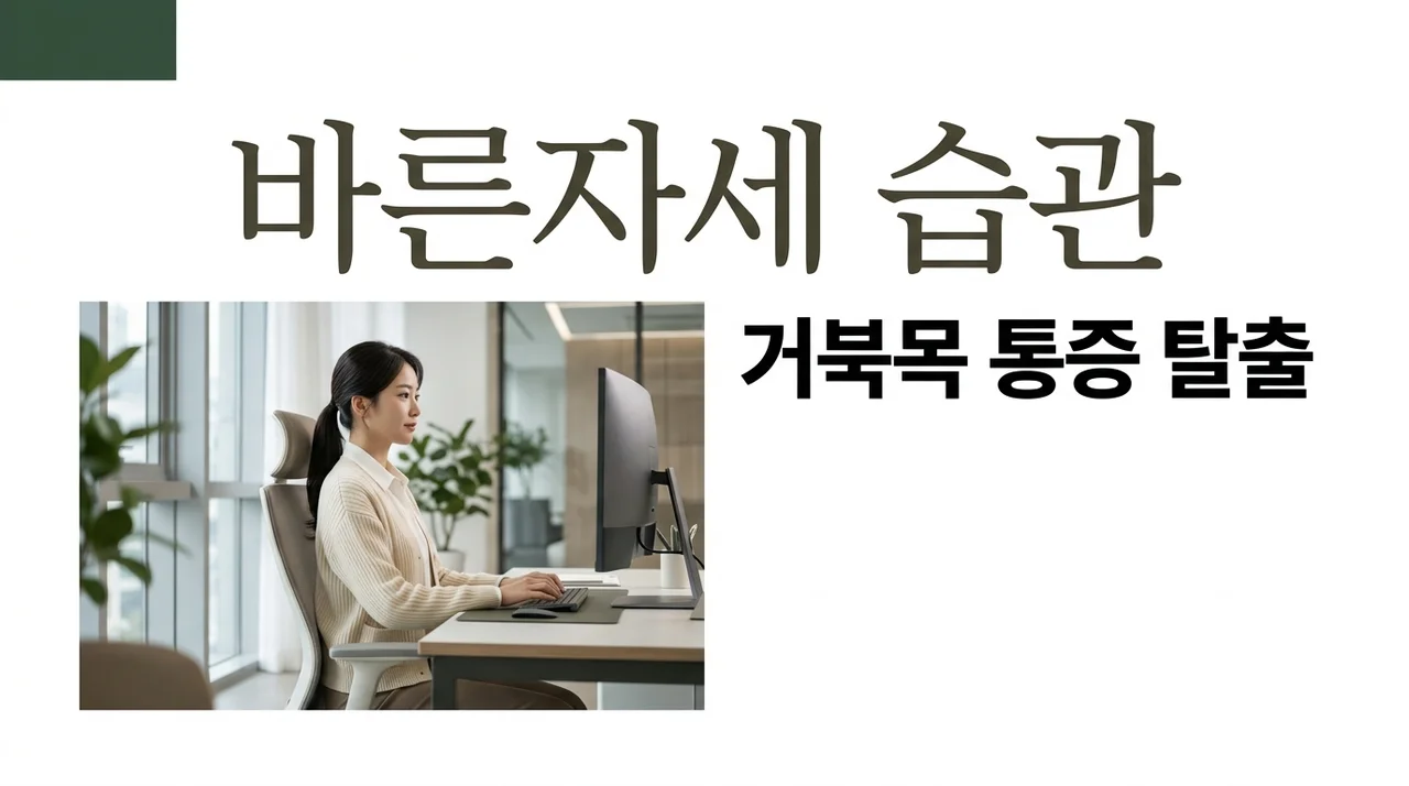 바른자세 교정 방법 5가지 | 거북목 허리통증 싹 사라지는 습관