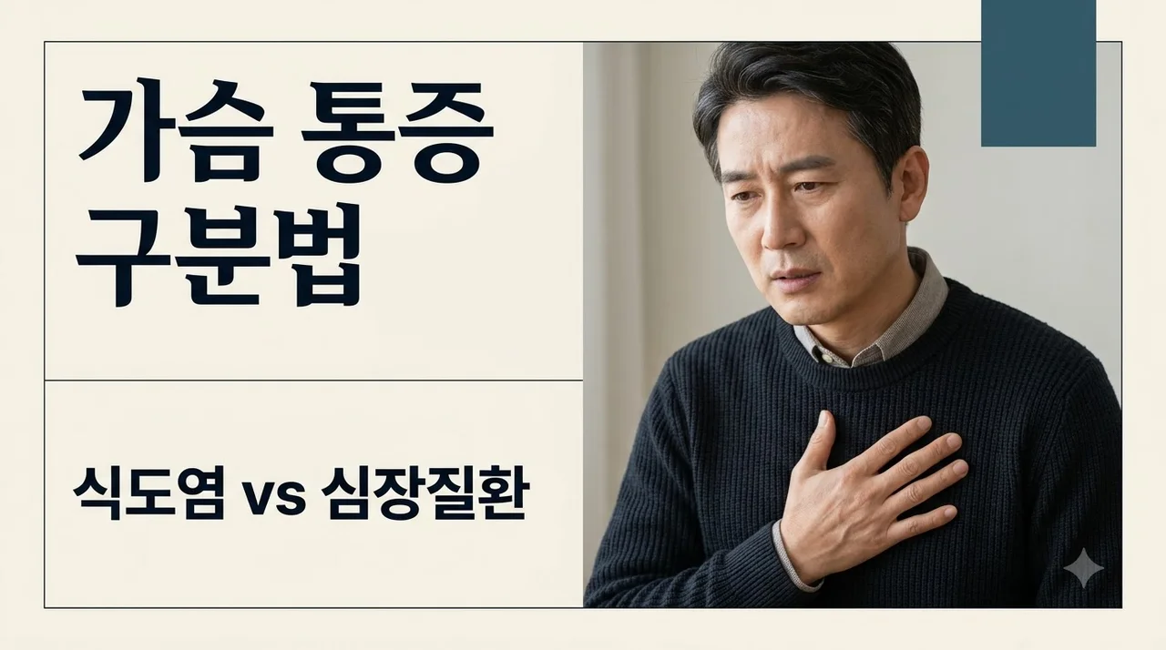 가슴 통증 역류성식도염 심장 문제 구분법 5가지 특징으로 완벽 정리