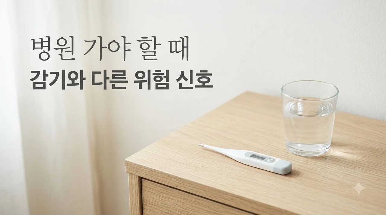 병원 가야 하는 증상 단순 감기와 다른 위험 신호 5가지 구별법